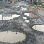 বর্ষায় বেহাল ক্যানিং জামতলা রাজ্য সড়ক